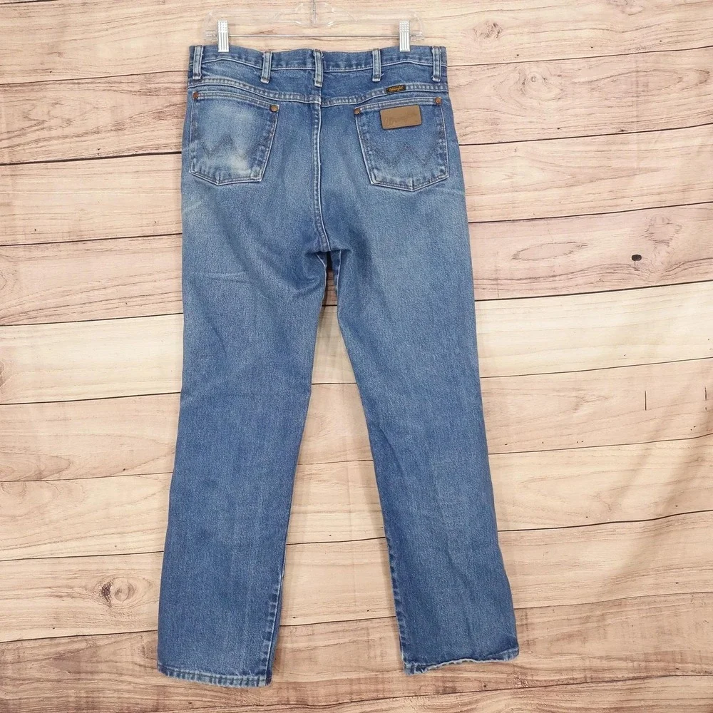Vintage Wrangler Jeans 33x30 (34x32) Blue Medium Regular Fit Straight Denim